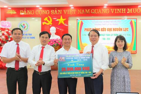 Thư cảm ơn Ông Lê Đình Sơn - Nguyên UVBCH TW Đảng, nguyên Bí thư Tỉnh uỷ, nguyên Chủ tịch HĐND tỉnh Hà Tĩnh, cựu học sinh niên khoá 1975 - 1978