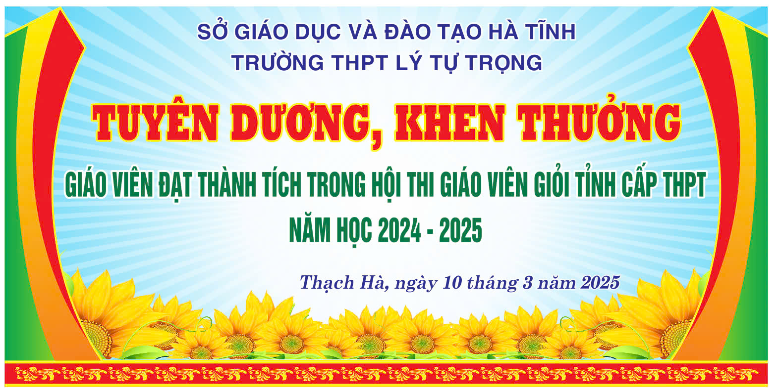 Tuyên dương, khen thưởng giáo viên đạt thành tích trong hội thi giáo viên giỏi Tỉnh cấp THPT 2024 -2025